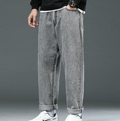 Men's Summer Wide-Leg Loose Straight Jeans (Large Size)