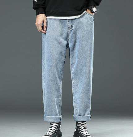 Men's Summer Wide-Leg Loose Straight Jeans (Large Size)
