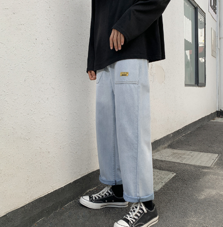 Casual Straight Cropped Jeans for Men