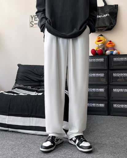 Men's Loose Straight Wide Leg Casual Pants for All Seasons