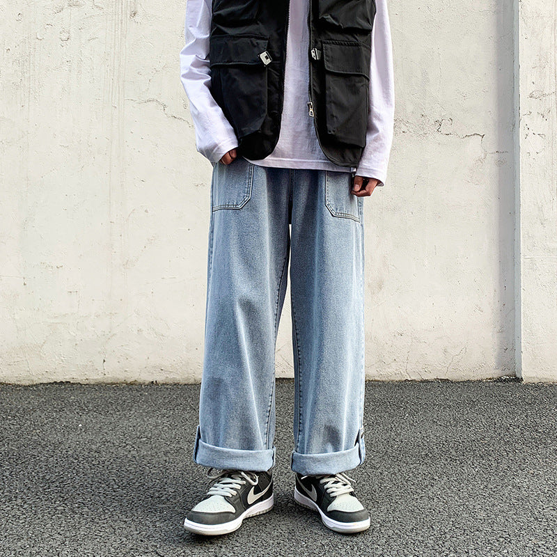 Casual Straight Cropped Jeans for Men