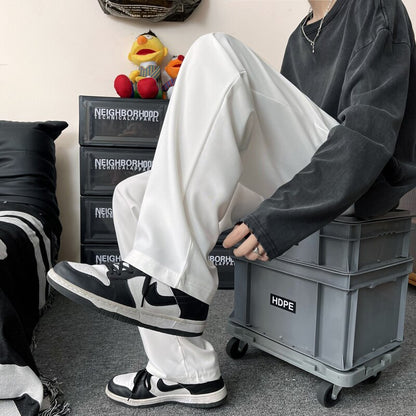 Men's Loose Straight Wide Leg Casual Pants for All Seasons