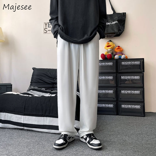 Men's Loose Straight Wide Leg Casual Pants for All Seasons
