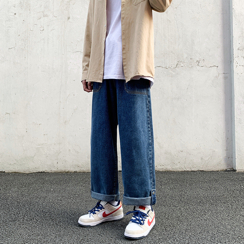 Casual Straight Cropped Jeans for Men