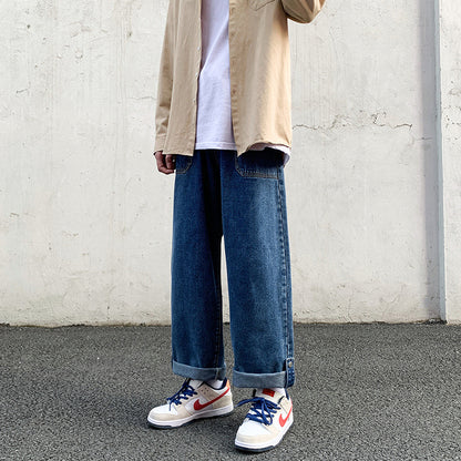 Casual Straight Cropped Jeans for Men