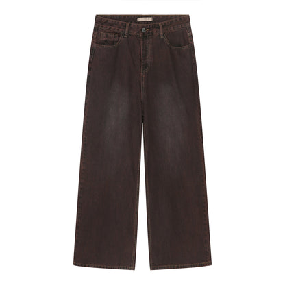 Basic Style Straight Loose Fit Jeans